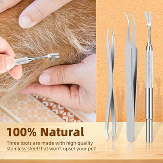 3 Pack Tick Remover Tool kit Stainless Steel Tick Remover Tweezers