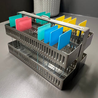 Stainless Steel Slide Staining Rack,Microscope Slide Holder 60-Slides Capacity