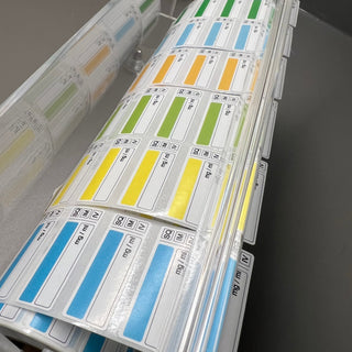 6 Color-Coded Blank Syringe Label rolls & Labels Dispenser