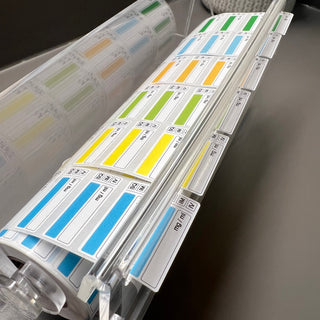 6 Color-Coded Blank Syringe Label rolls & Labels Dispenser