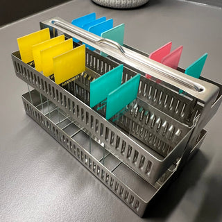 Stainless Steel Slide Staining Rack,Microscope Slide Holder 60-Slides Capacity
