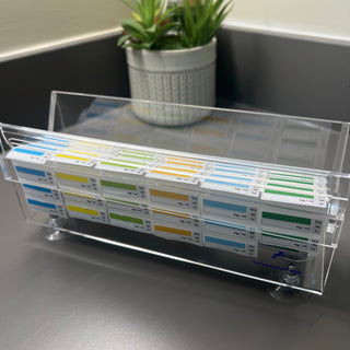 6 Color-Coded Blank Syringe Label rolls & Labels Dispenser